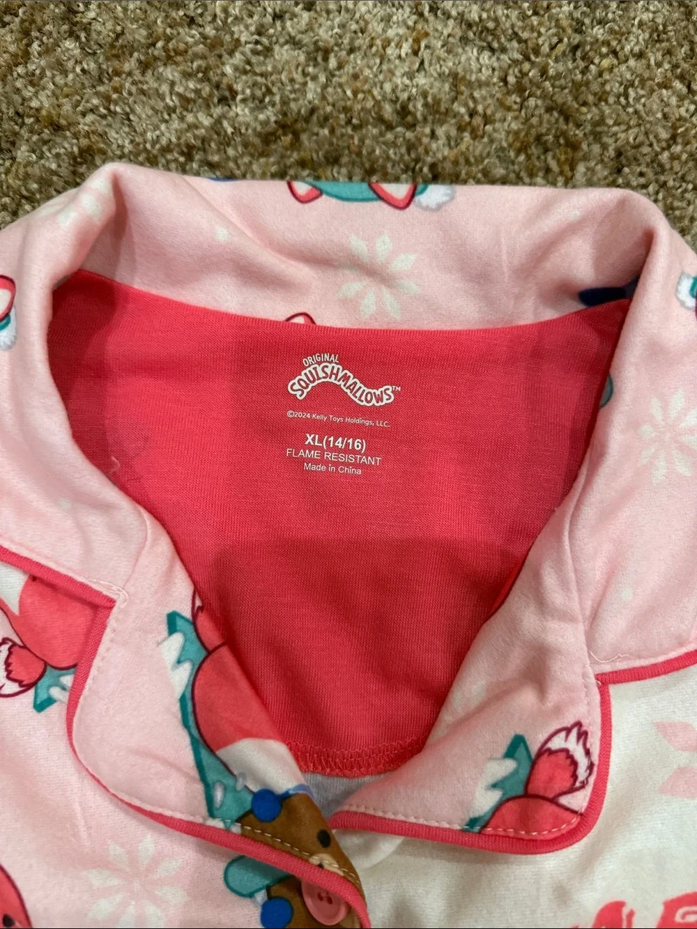 Squishmallows Pink 'Warm and Cozy' Animal Print Pajama Set